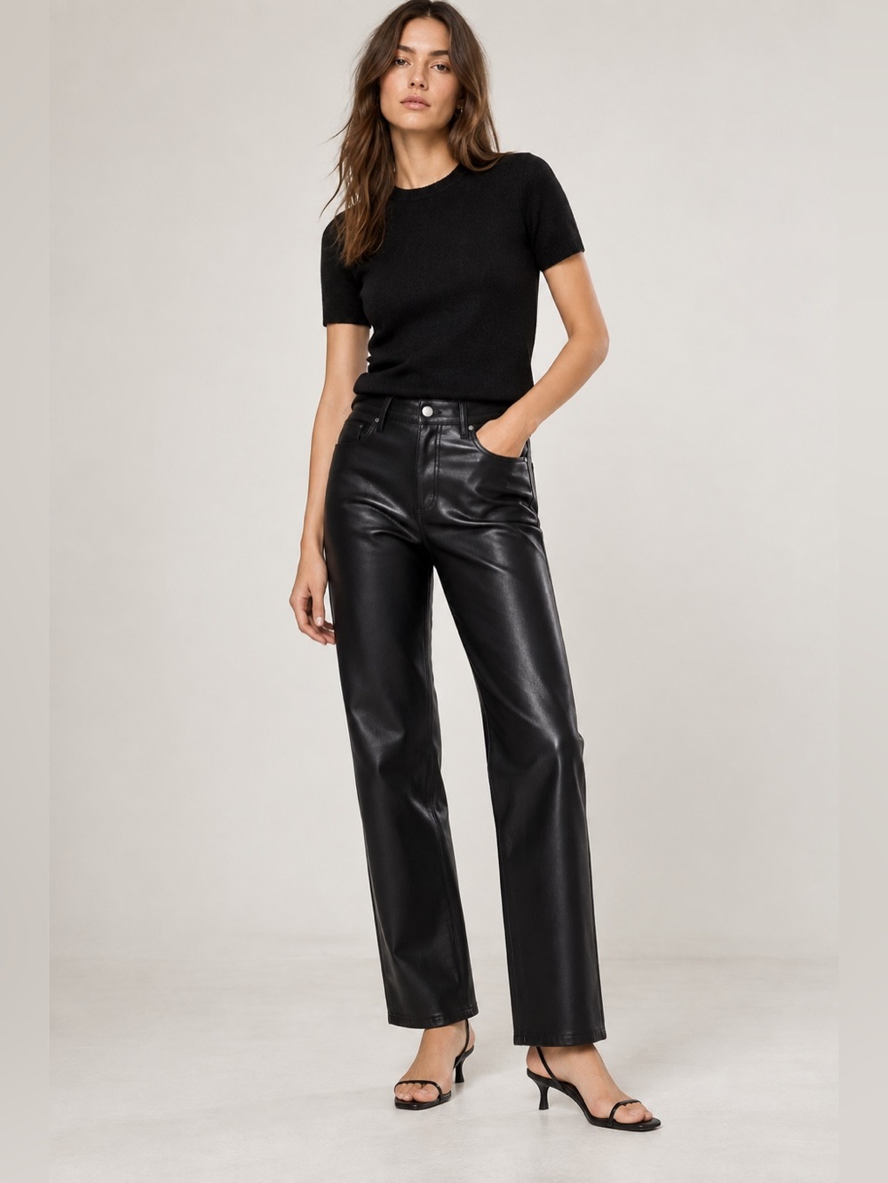 Aritzia Wilfred Melina Faux Leather Pants Black Size 2 Short NWT